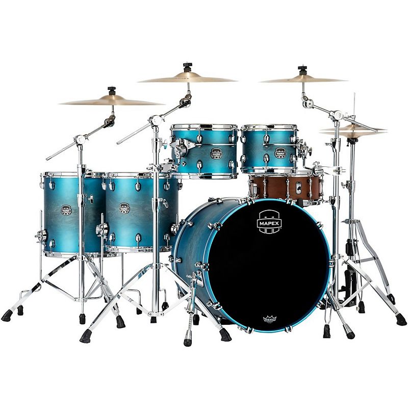 Mapex Saturn Evolution Workhorse Maple 5-Piece Shell Pack with 22 in. Bass Drum Exotic Azure Burst