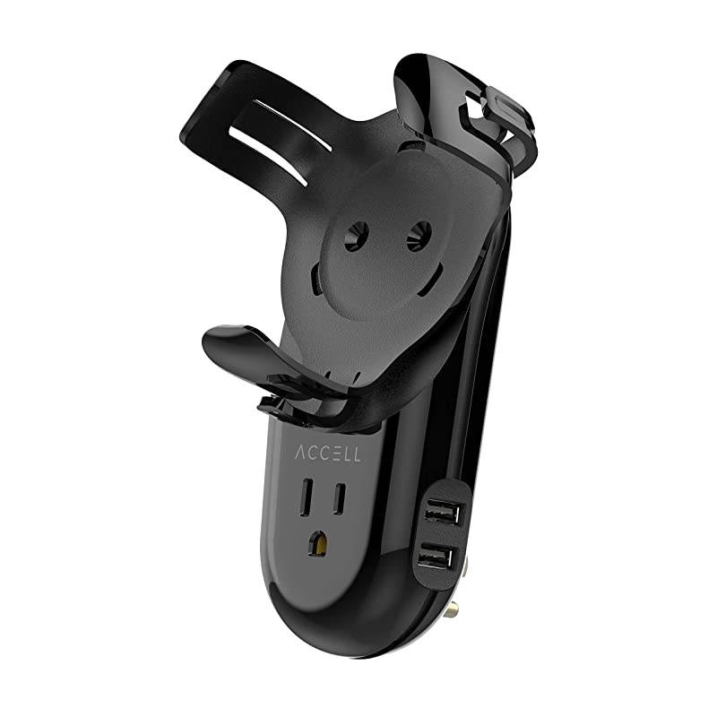 Power Dot Wall Charger Perfect  Echo Dot 3rd Gen Holder with 2 USB Type A Charging Ports Black