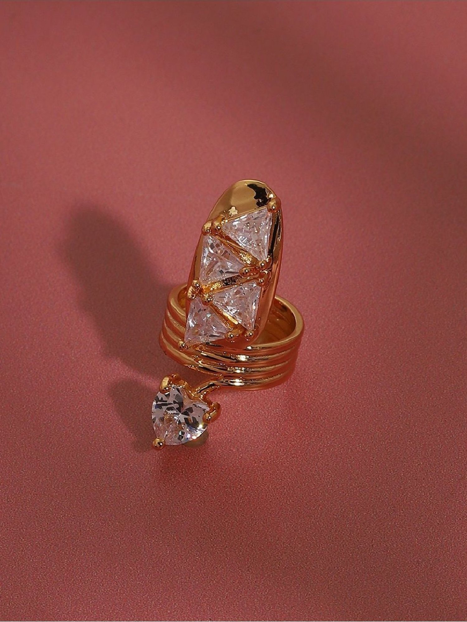 Sohi Gold-Plated Statement Finger Ring