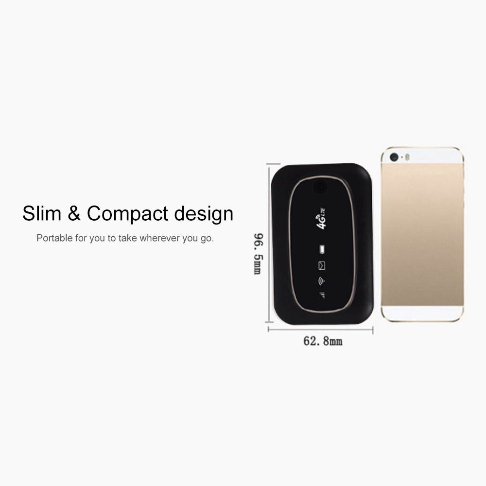 4G LTE CAT4 150M Unlocked Mobile MiFis Portable Hotspot Wireless Wifi Router with SIM Card Slot(Black)