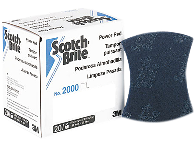 Scotch-Brite Power Pad Blue 3 9/10 x 5 1/2 30/Carton 2000CC