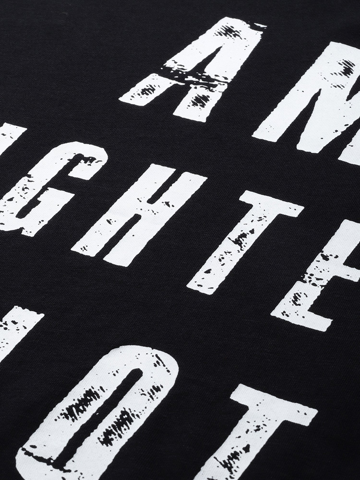 Burnt Umber Black Regular Fit Printed Crew T-Shirt