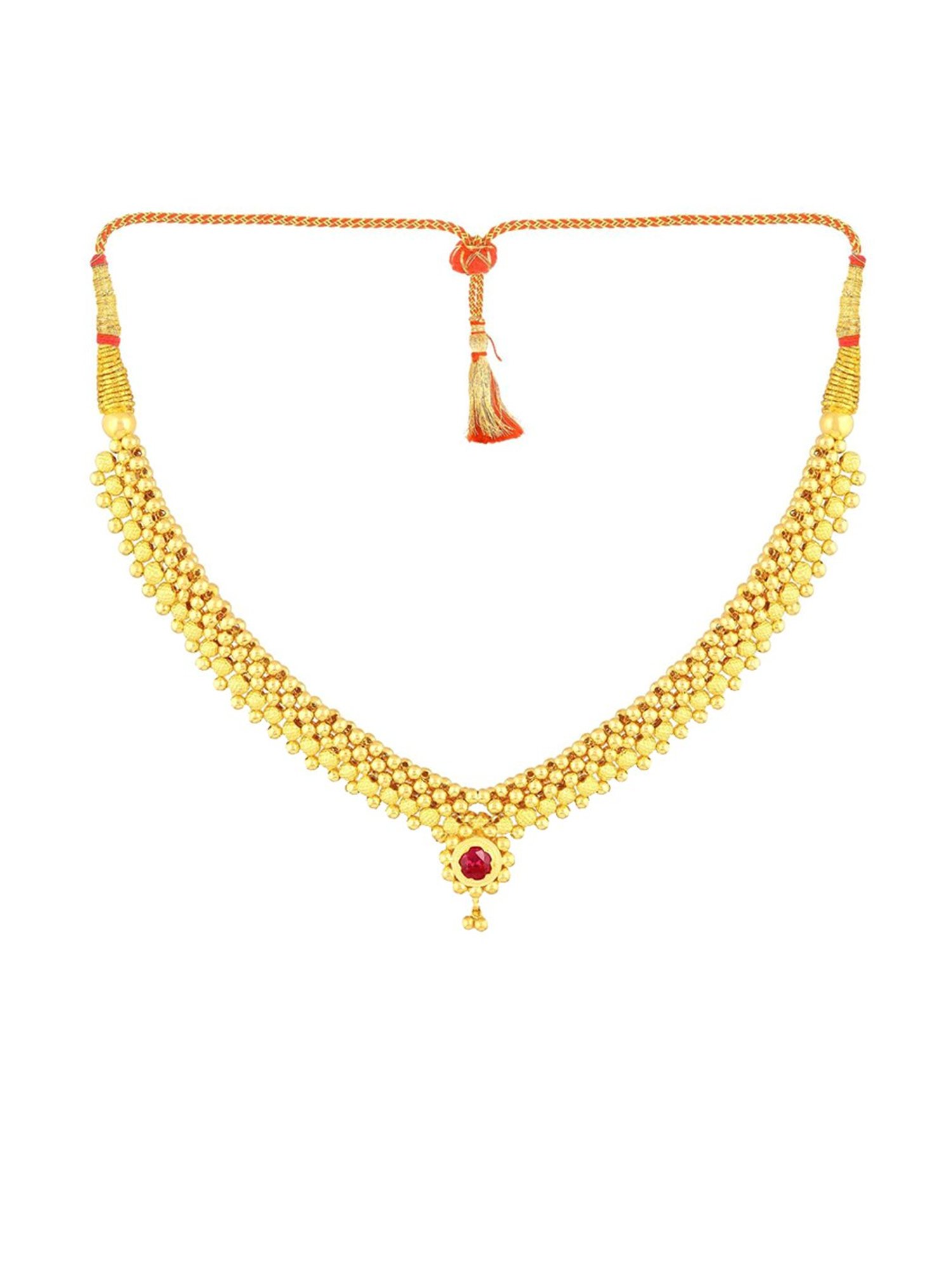 CKC Repouss&iquest; Work Rudraksha Gold Extender Neck Chain: Spiritual Elegance