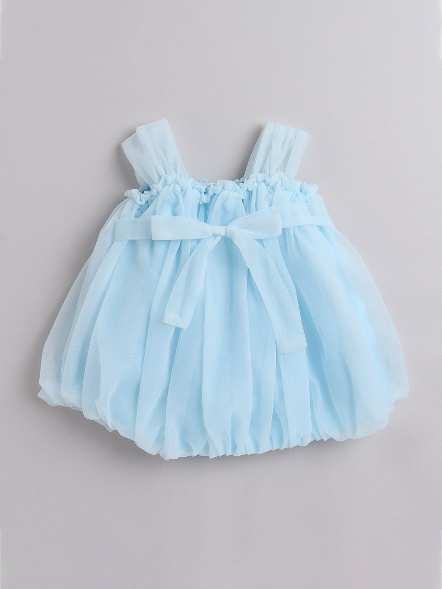 Many Frocks Kids Blue Solid Dress