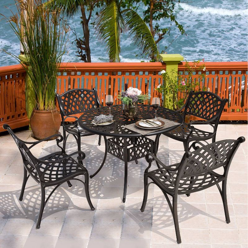 5pc Cast Aluminum Dining Set - Nuu Garden