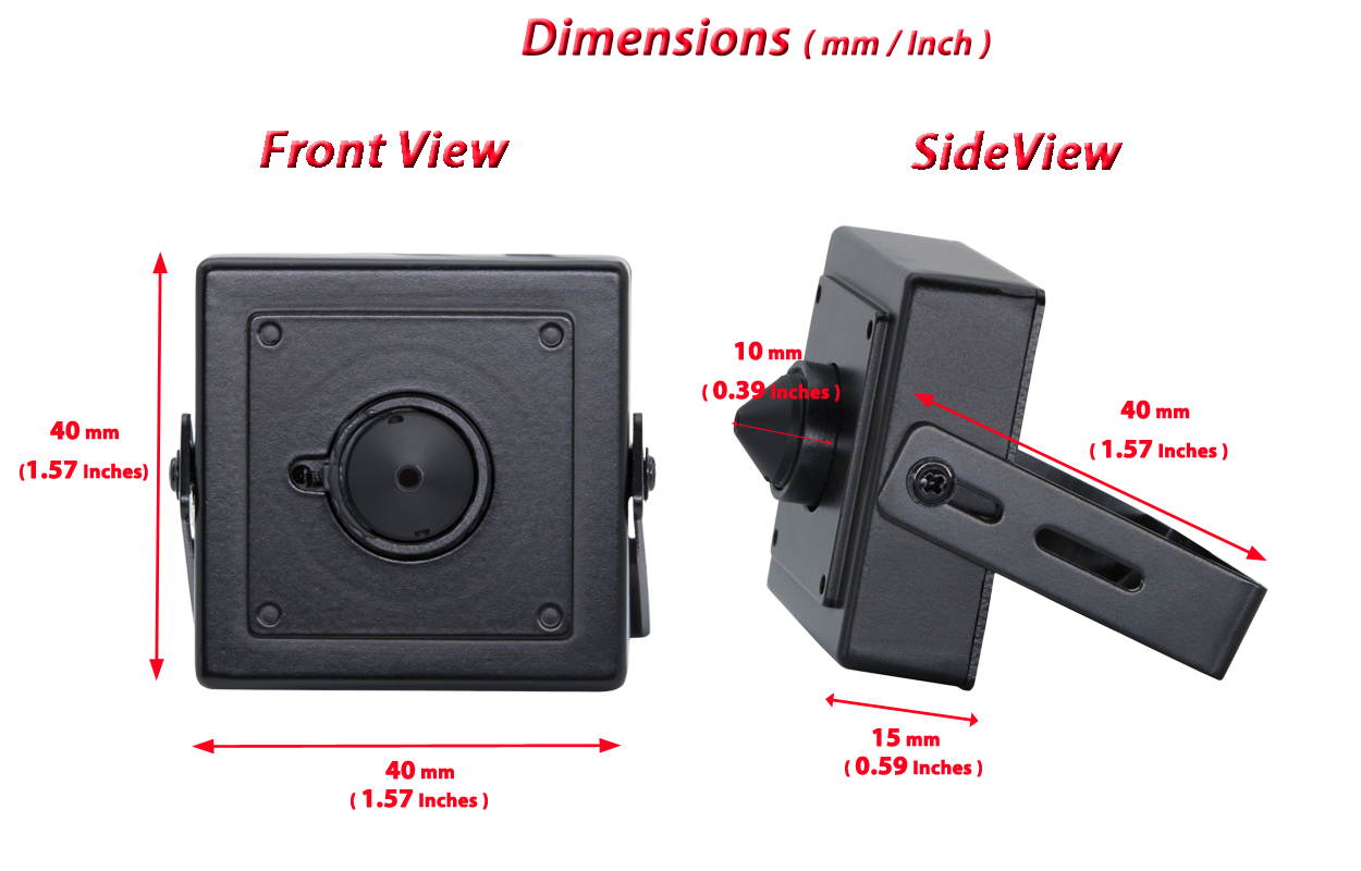 Evertech 1080p HD 4in1 AHD TVI CVI, ANALOG Indoor Hidden Camera with Pinhole Lens