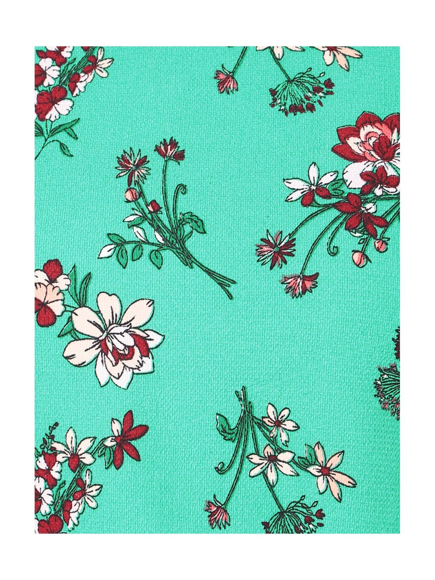 TeenTrums Girls Green Floral Print Top