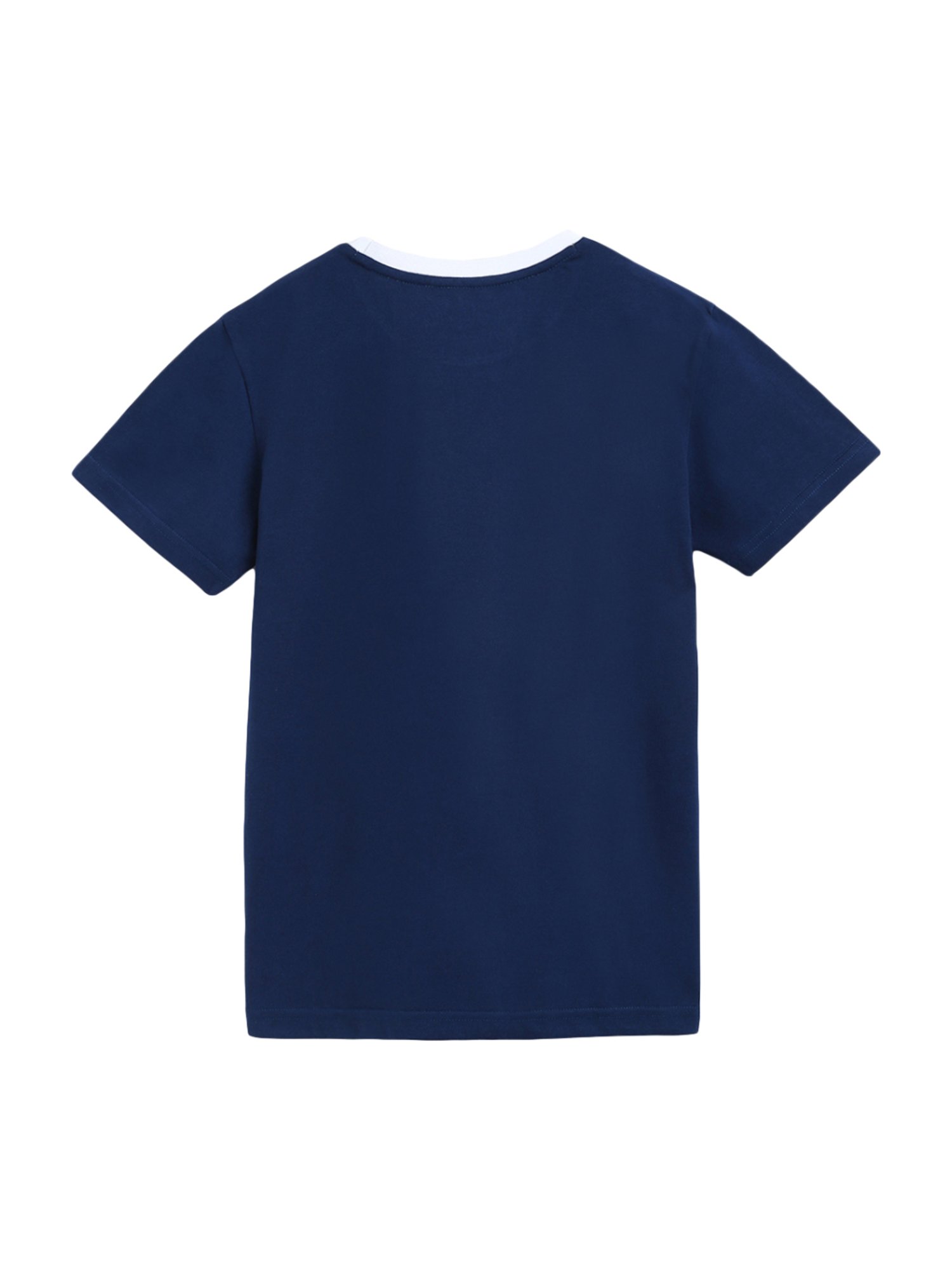 Li'l Tomatoes Kids Dark Blue & Yellow Cotton Graphic Print T-Shirt - Pack of 2