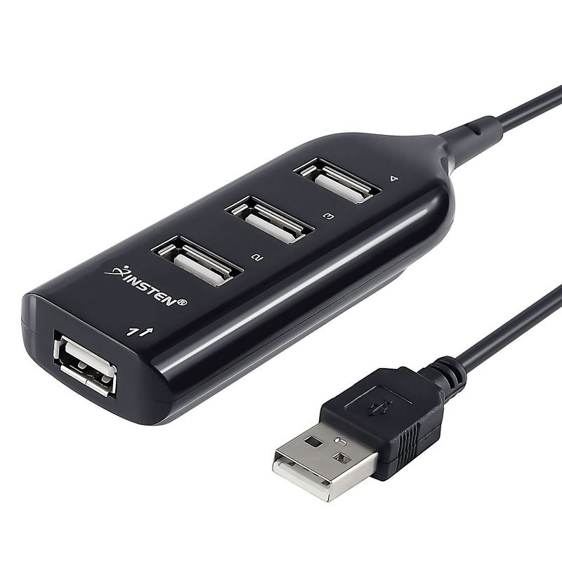 Insten 2 Pack 4 Port USB Hub 2.0, Black