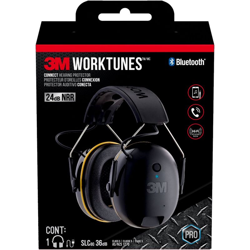WorkTunes Connect Bluetooth Hearing Protector - Stereo - Mini-phone - Wired/Wireless - Bluetooth - Over-the-head - Binaural - Circumaural