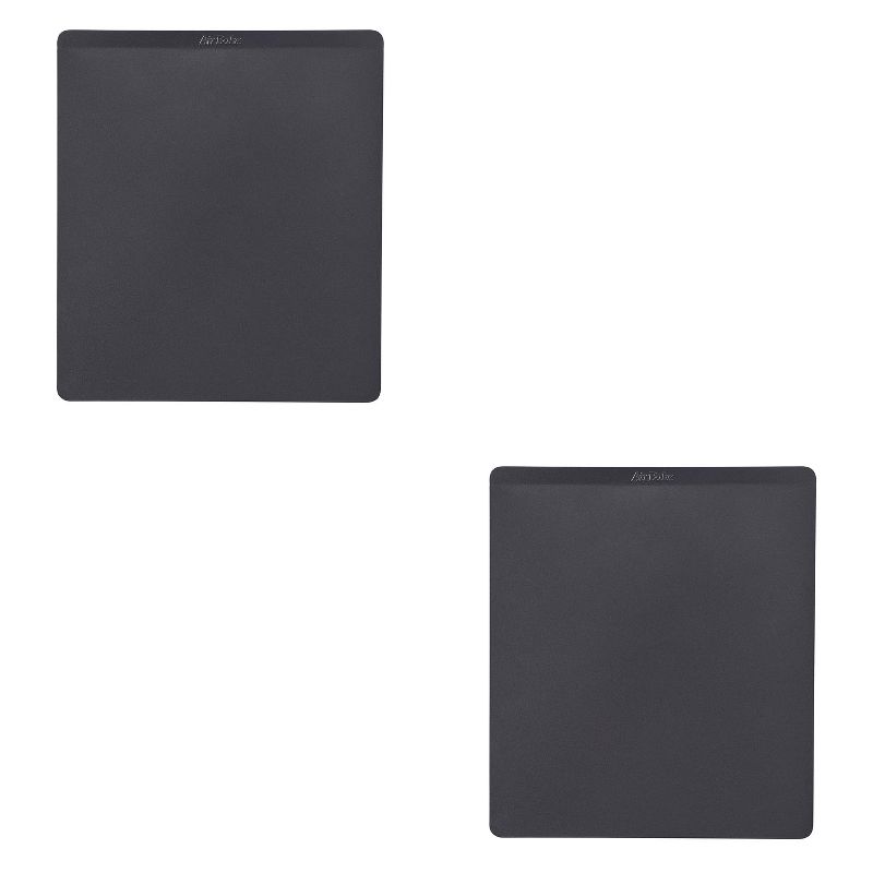 T-Fal Air Bake 14 x 16 Inch Aluminum Steel Non Stick Cookie Oven Bakeware Sheet Tray Pan for Baking and Cooking Pastries or Pizza, Dark (2 Pack)