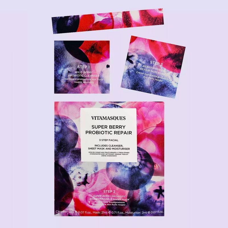 Vitamasques 3-Step Facial Mask - Super Berry - 0.71 fl oz