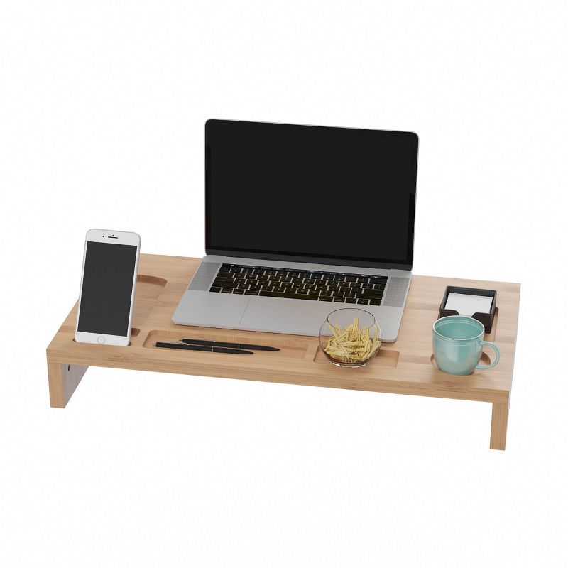 Bamboo Monitor Stand and Desk Organizer - Hastings Home