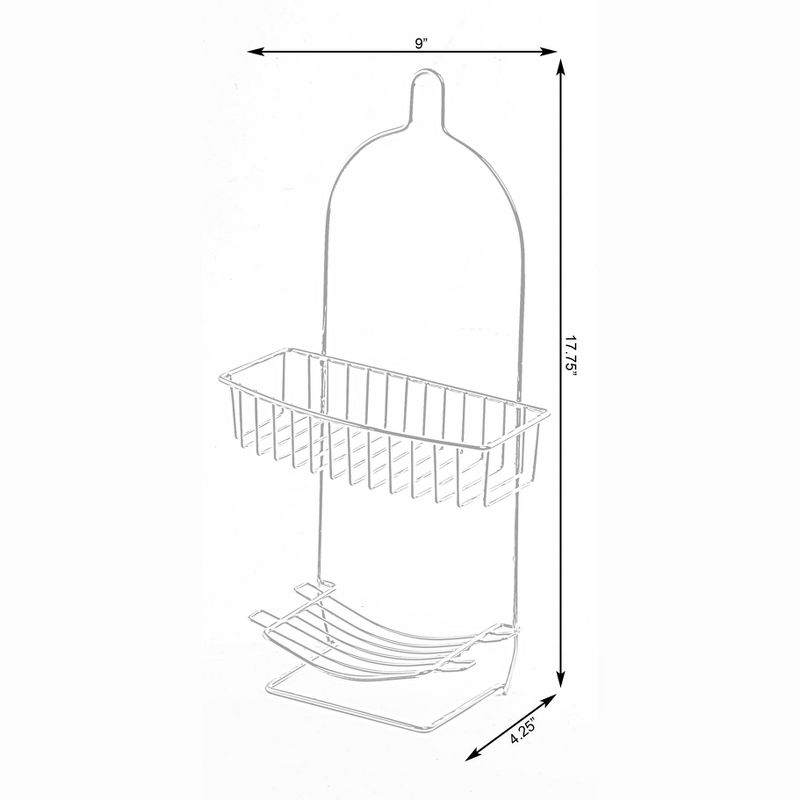 Basicwise Metal Wire Hanging Bathroom Shower Storage Rack
