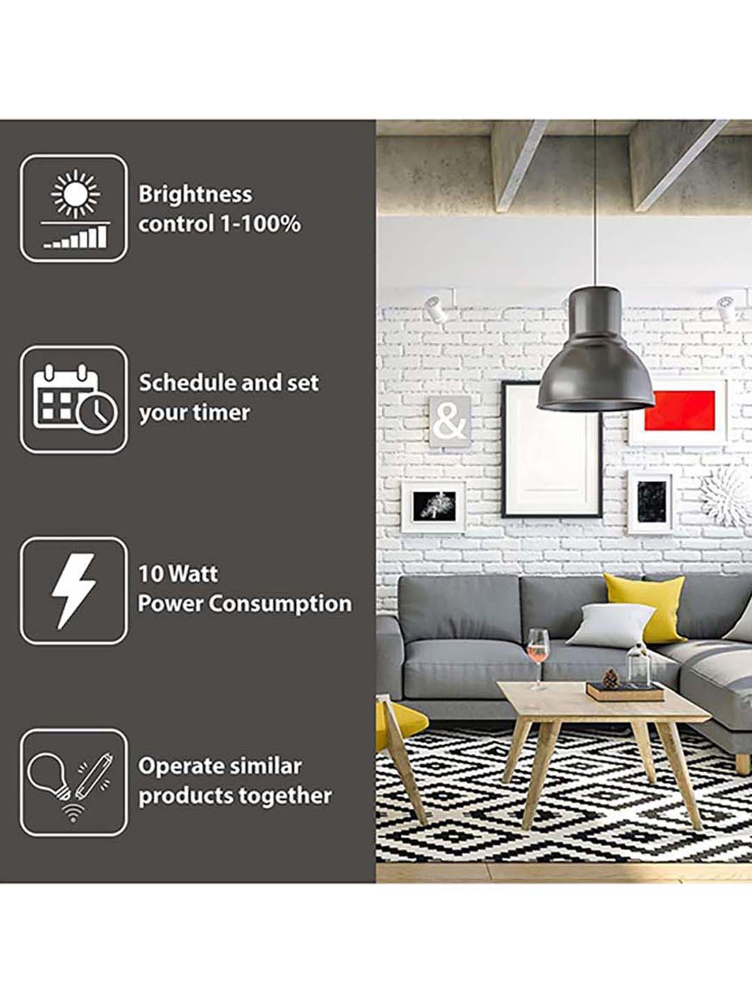 Orient Electric 10W Yellow/Warm White LED Smart Lamp (White)