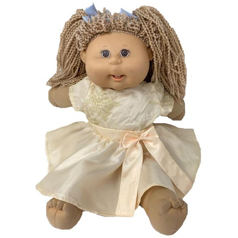 The Queen's Treasures Little House on the Prairie Green Calico Dress, Bonnet & Apron for 18" American Girl Dolls