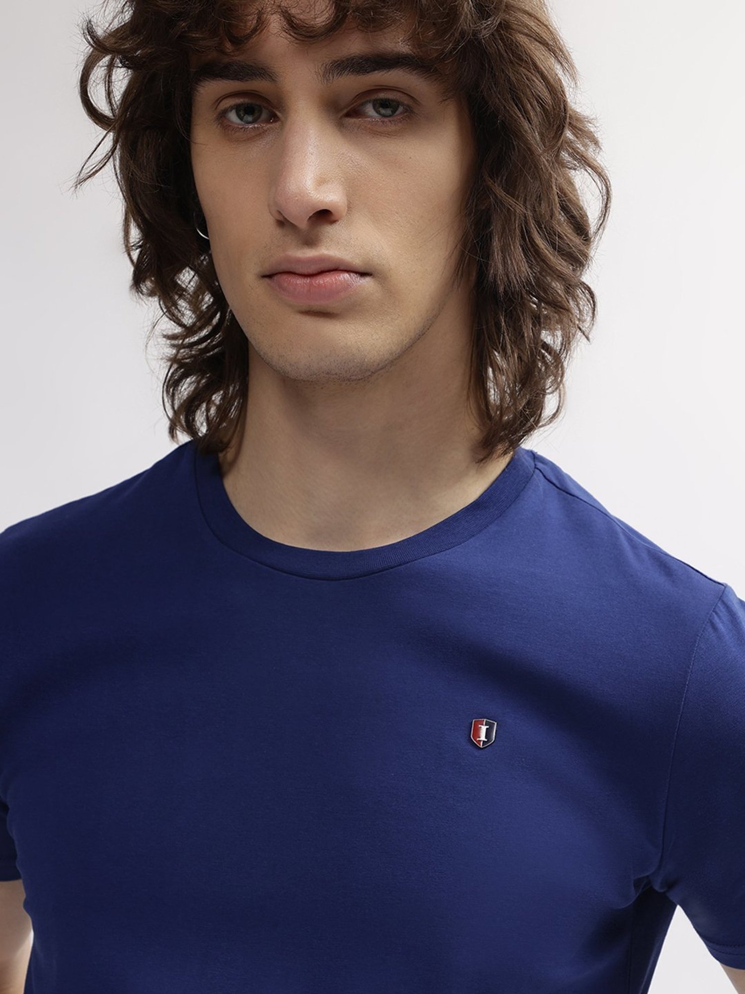 Iconic Navy Cotton Regular Fit T-Shirt