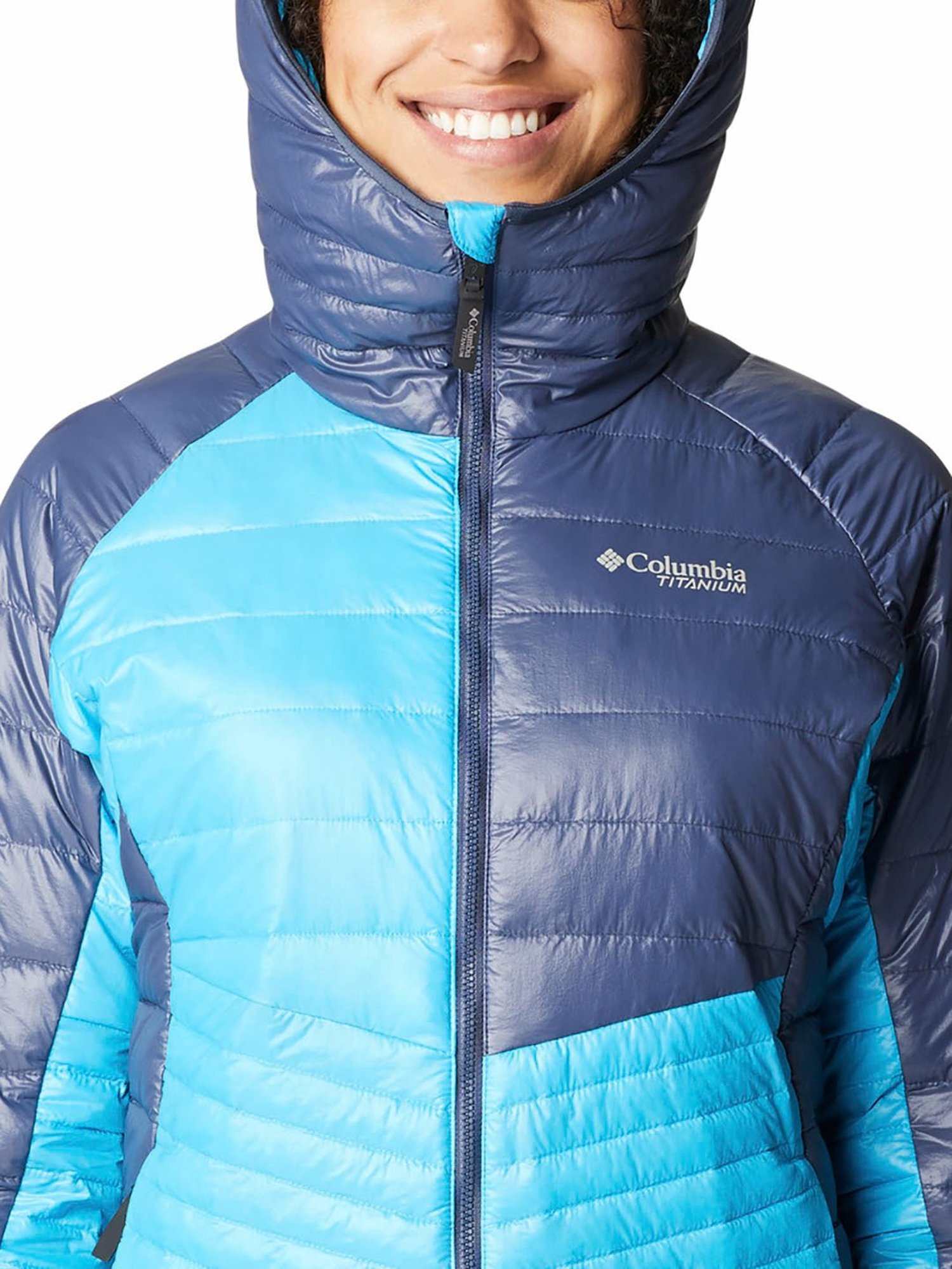 Columbia Blue Full Sleeve Platinum Peak Puffer Jacket