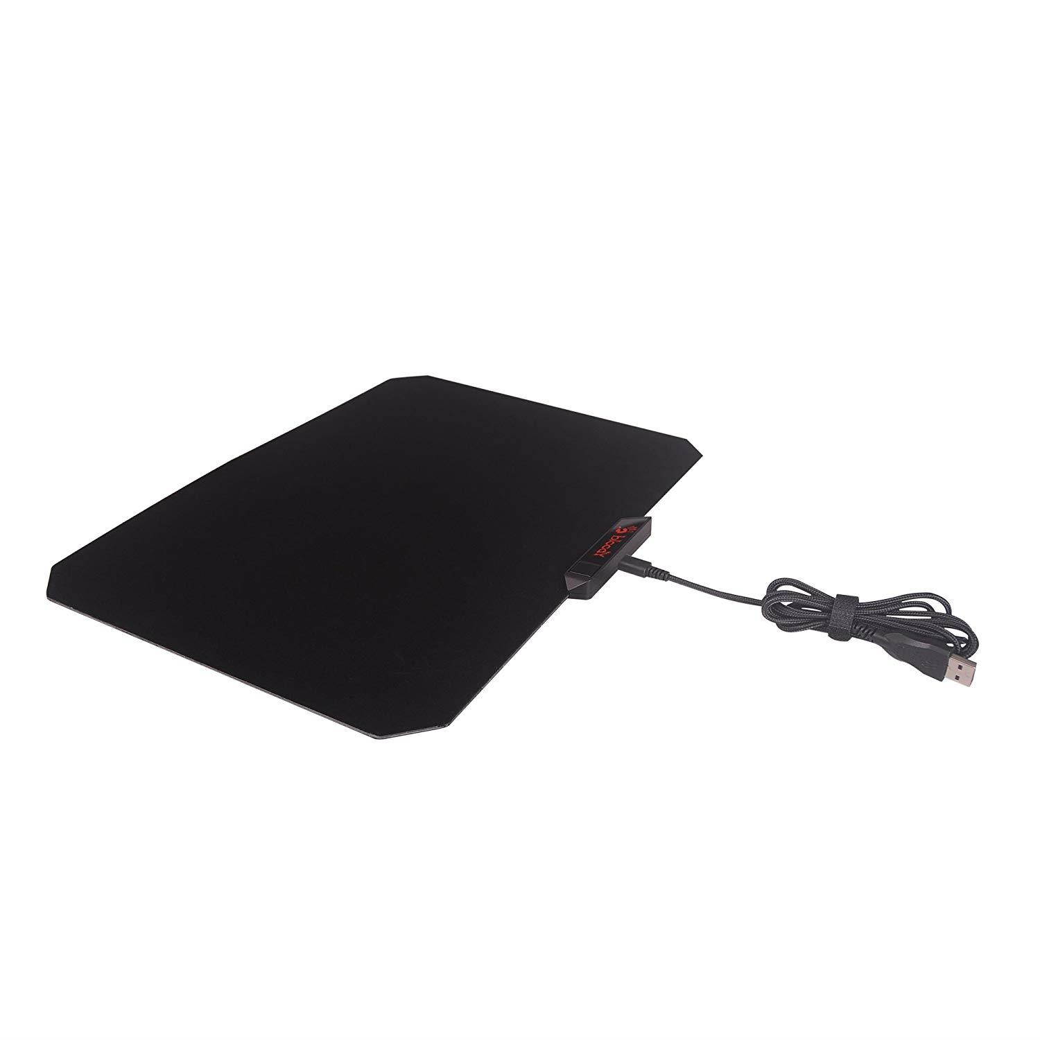 MP-60R Soft Cloth RGB Gaming Mouse Pad - Medium Size - 10 RGB LED Zones - Detachable Cable - Designed for Accuracy, Speed & Precision Handling - Nanocoated Microfiber Surface - Anti-Slip Rubber Base