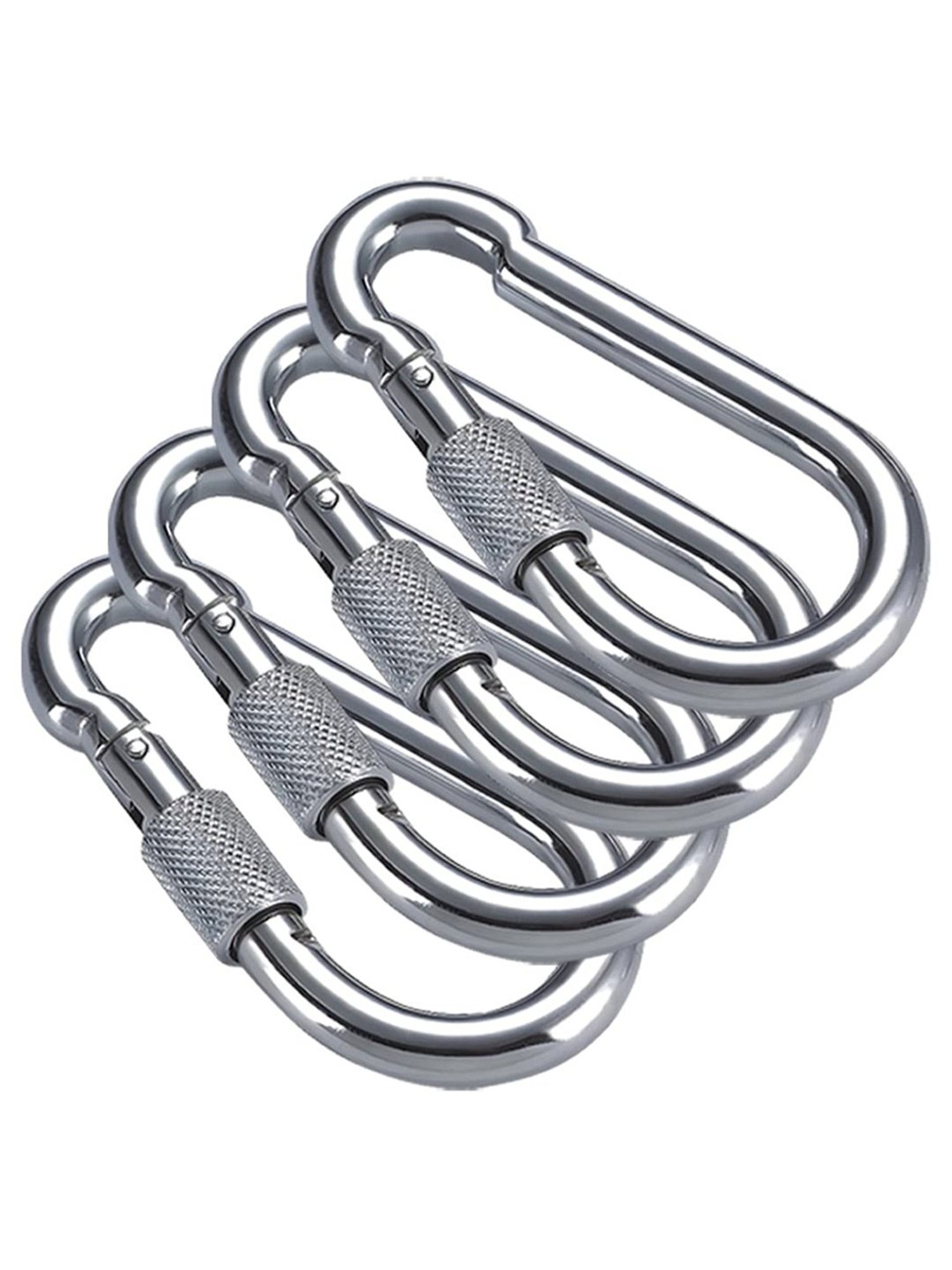 B Fit Spring Hooks with Round Lock and Regular Lock 8 mm 4 Piece (Silver)