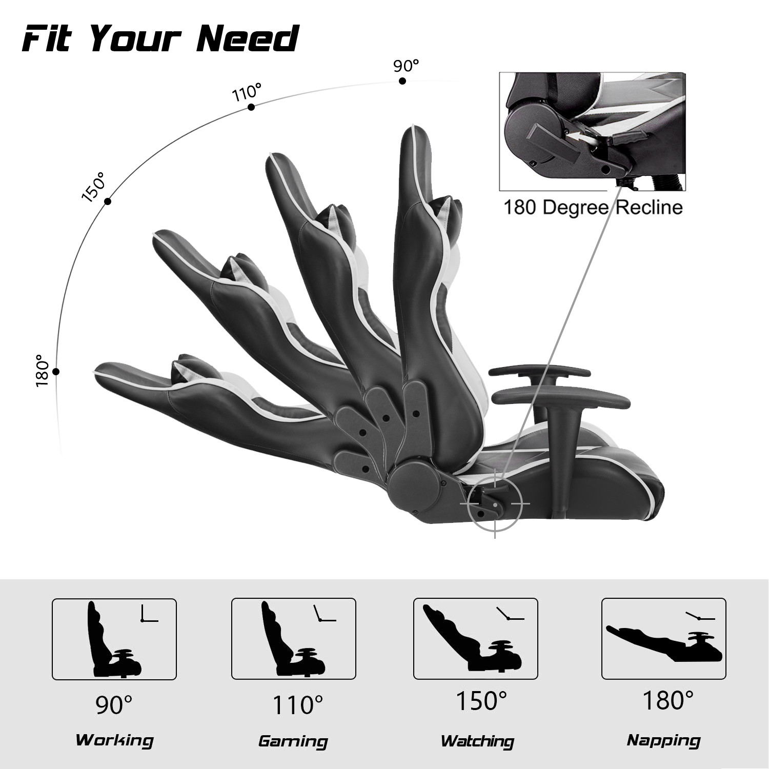 Vitesse Gaming Office Chair with Carbon Fiber Design, High Back Racing Style Seat, Swivel, Lumbar Support and Headrest(Red)
