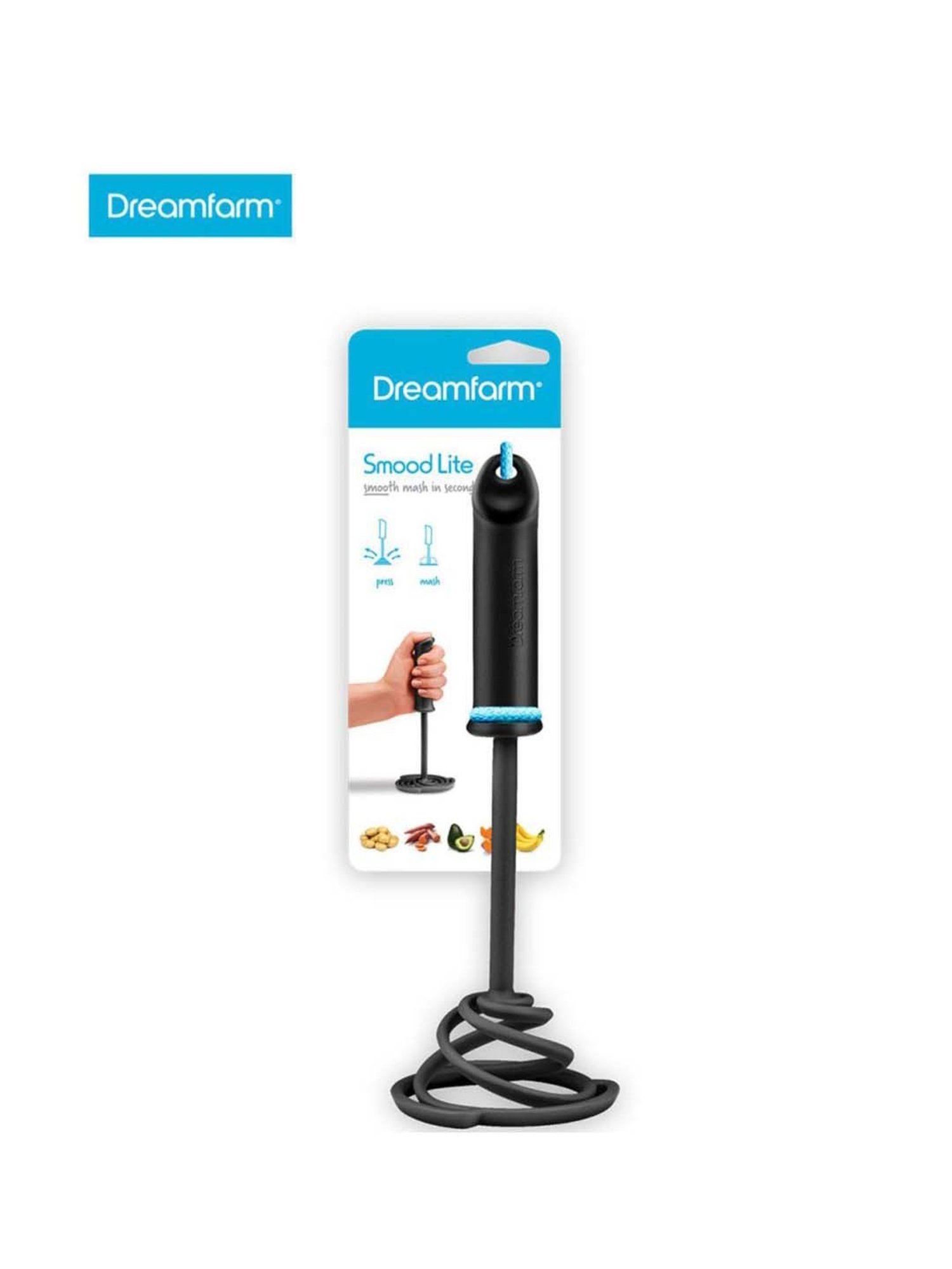 Dreamfarm Black Medium Smood Lite Onehanded Vegetable & Potato Masher