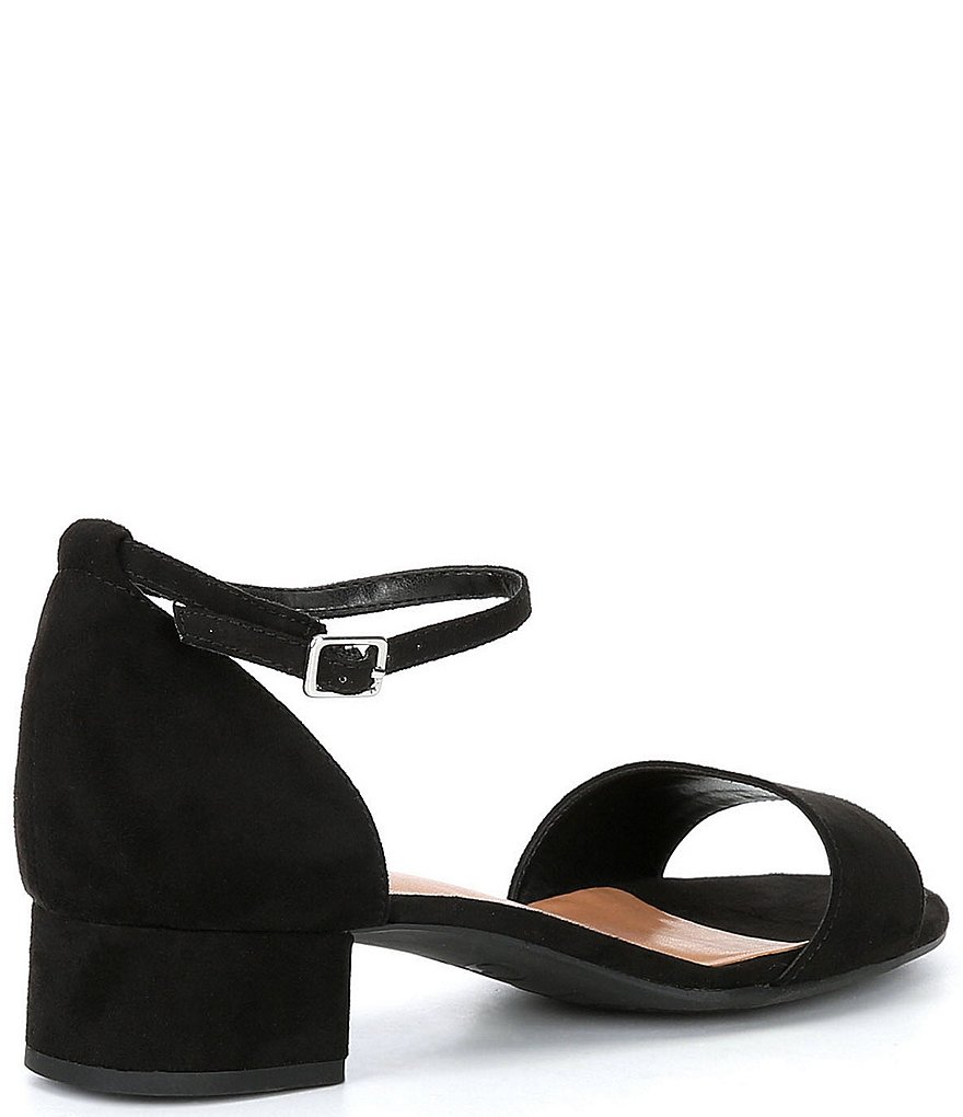 GB Girls' Block-Girl Microfiber Ankle-Strap Block-Heel Dress Sandals (Youth)