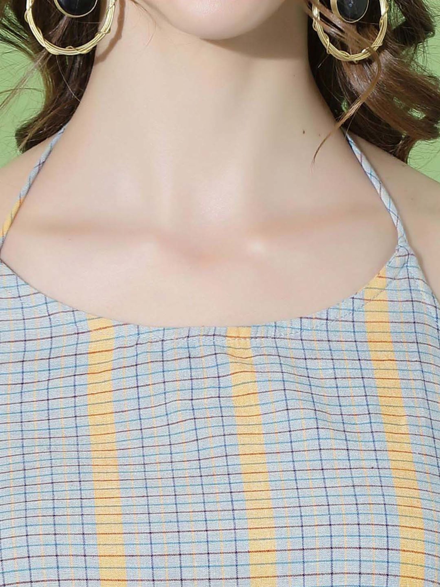 SELVIA Grey Cotton Printed Top