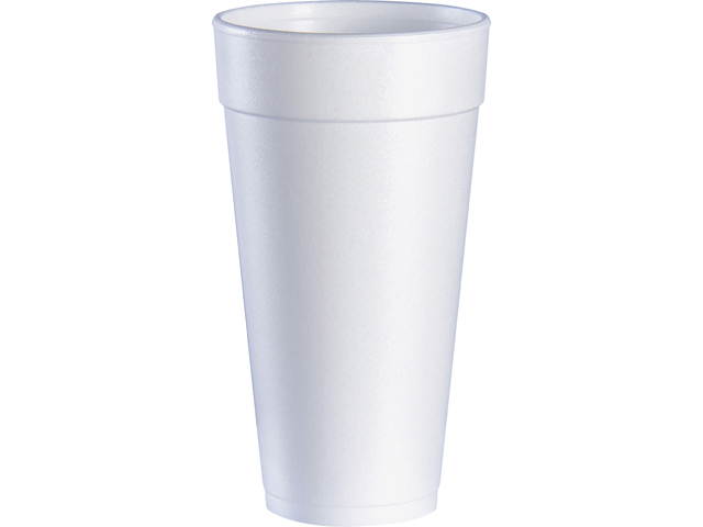 Dart  24J24 Drink Foam Cups, Hot/Cold, 24oz, White, 500/Carton, 1 Carton