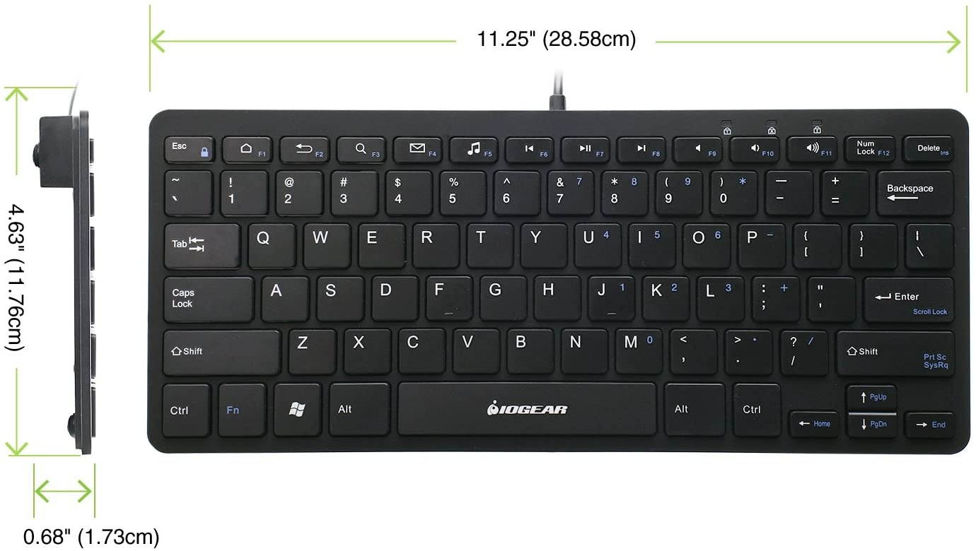 IOGEAR Classroom Portable Wired Keyboard for Tablets with OTG Adapter
