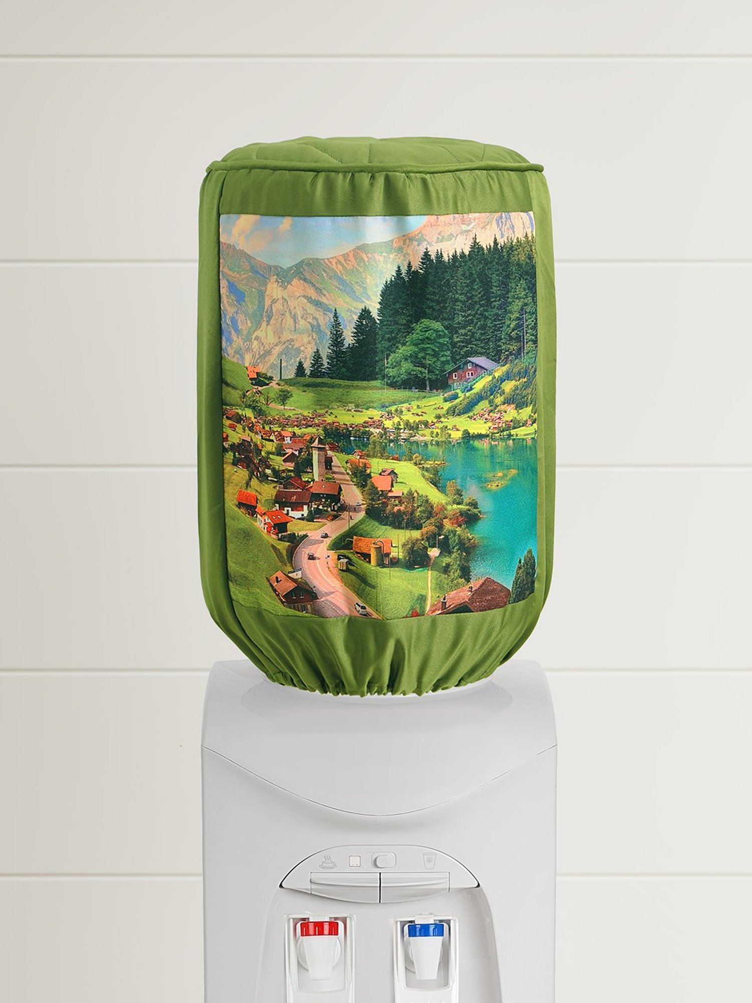 Swayam Green Cotton 20 Litre Water Dispenser Bottle Covers - Set of 1