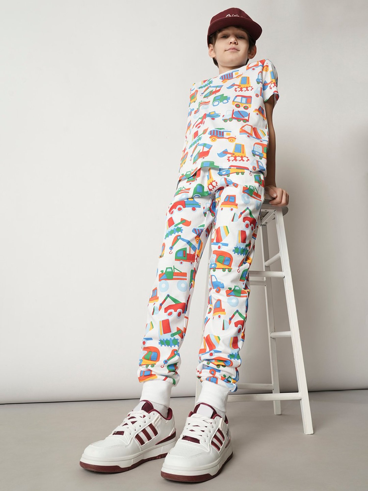 Jack & Jones Junior White Printed Trackpants