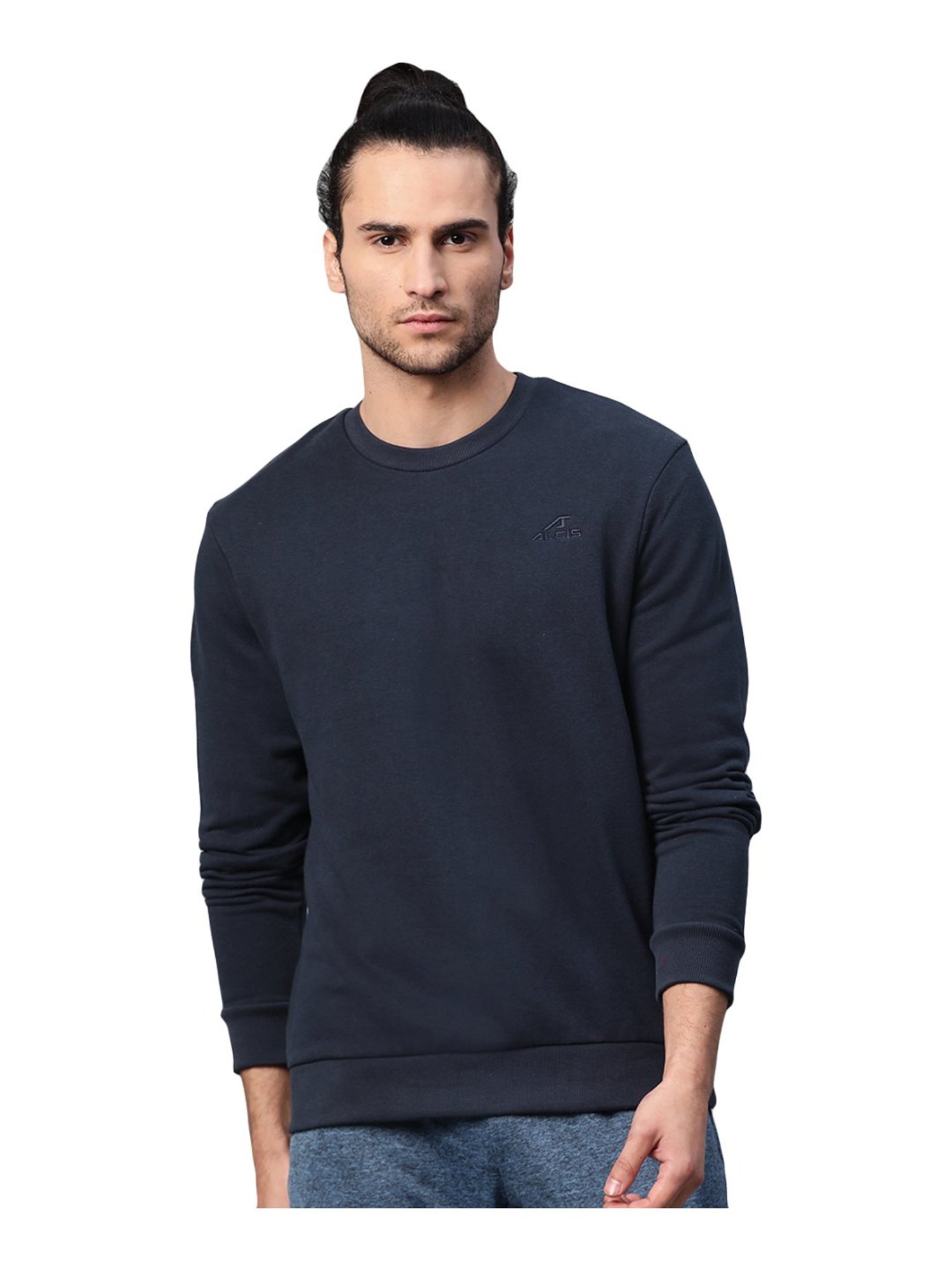 ALCIS Navy Cotton Regular Fit Sweatshirt