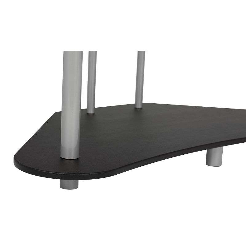 Element Corner Computer Tower With Hutch Silver/Black - Calico Designs