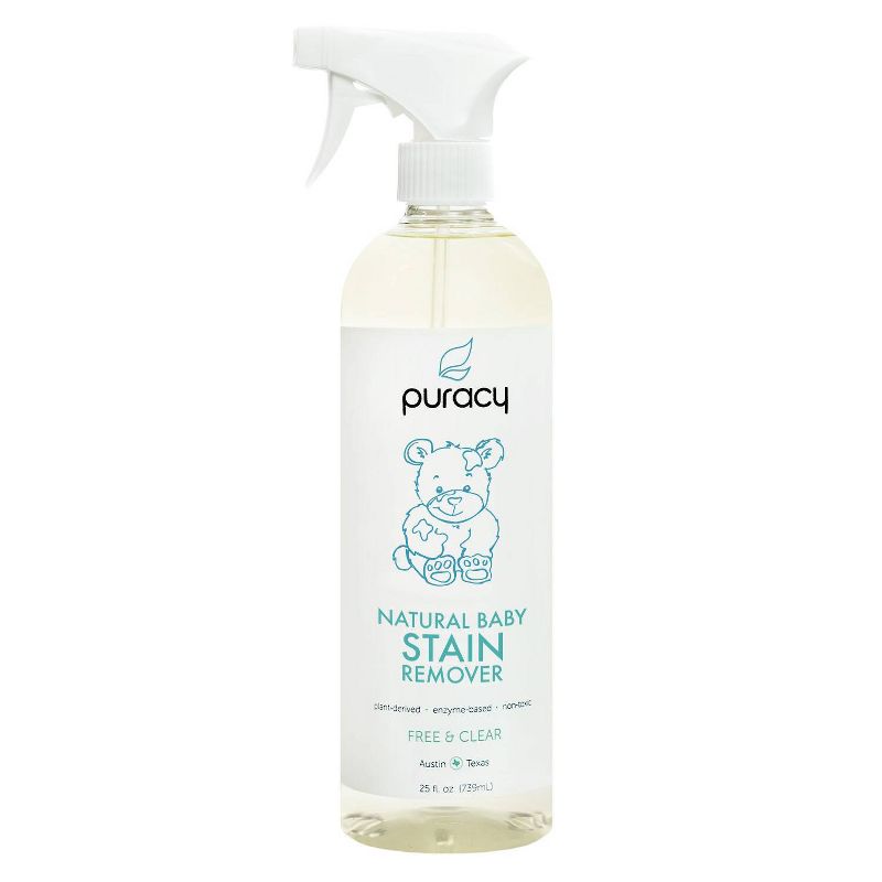 Puracy Natural Baby Laundry Stain Remover Enzyme Odor Eliminator Free & Clear - 25 fl oz