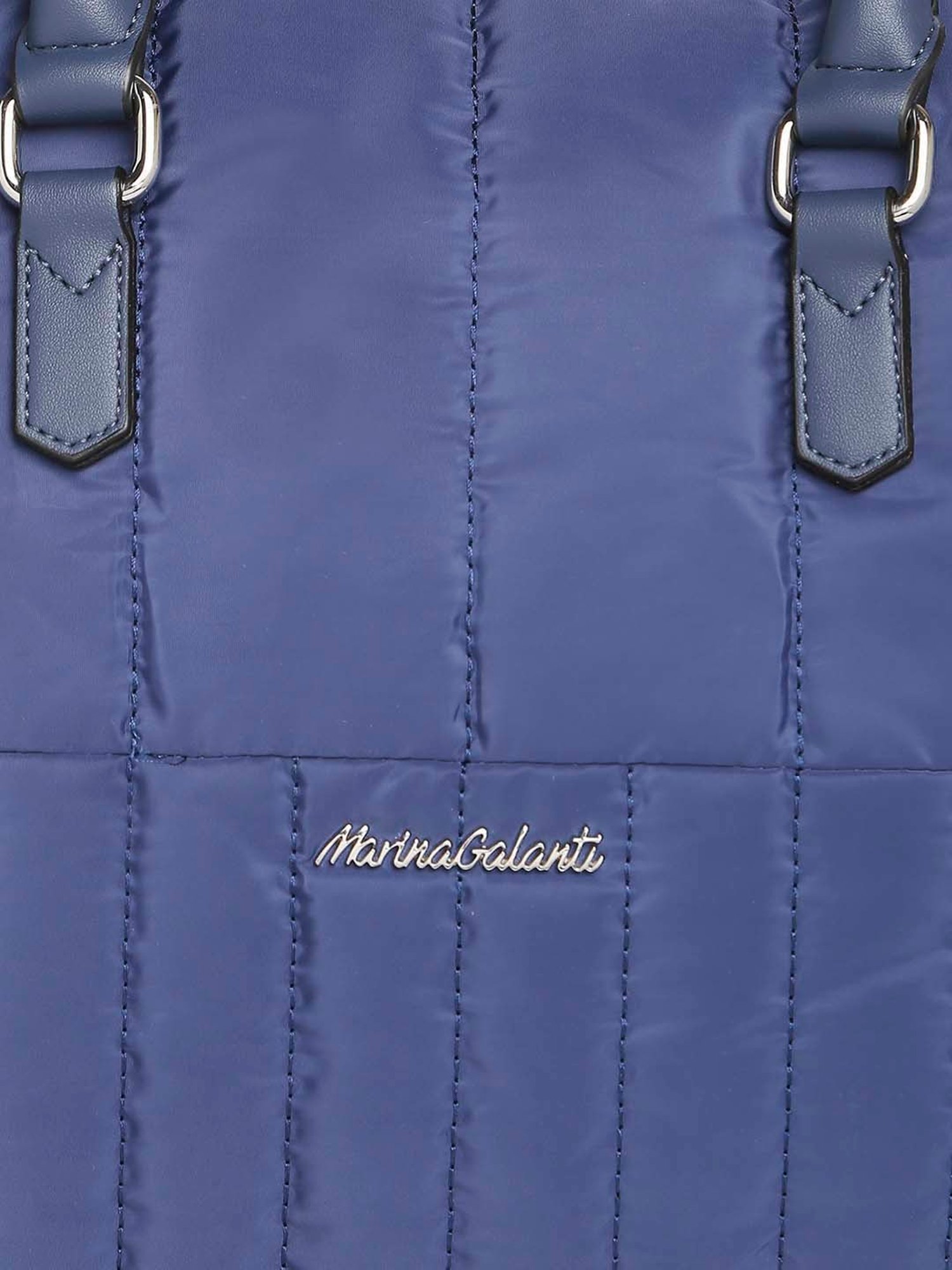 Marina Galanti Blue Quilted Medium Bowler Bag