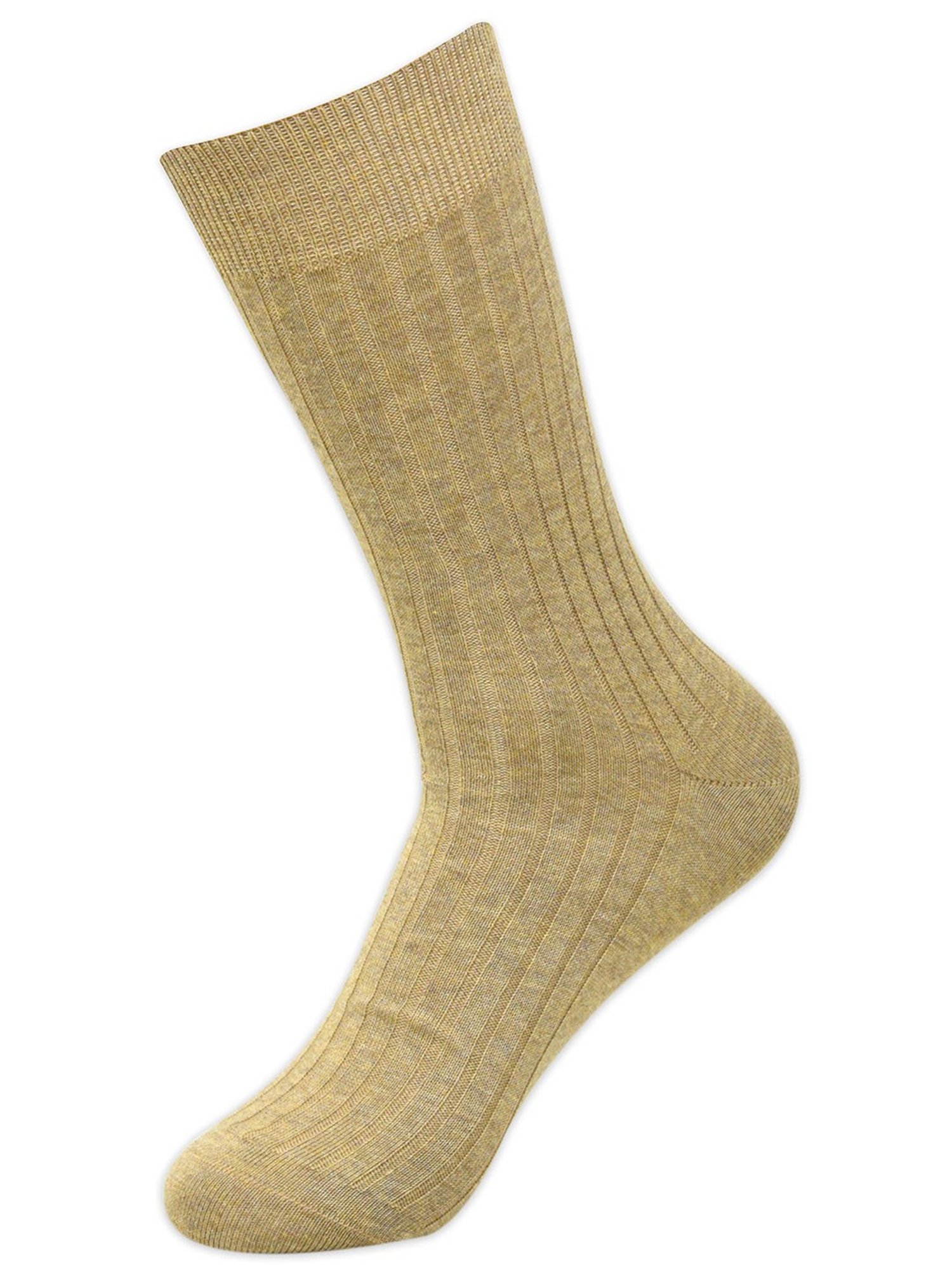 BALENZIA Classic Beige Crew Length Rib Socks