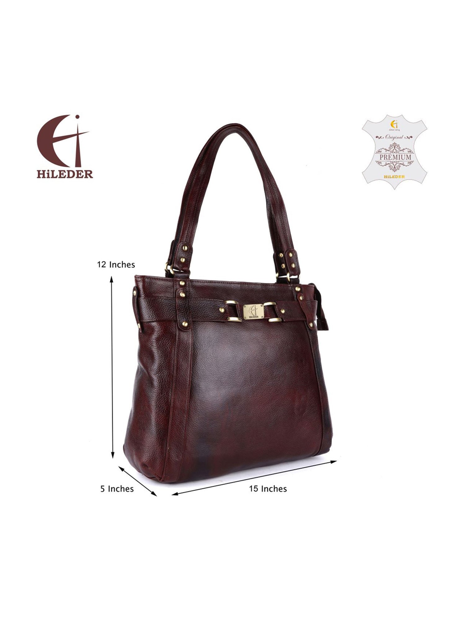 HiLEDER Brown Solid Medium Shoulder Bag