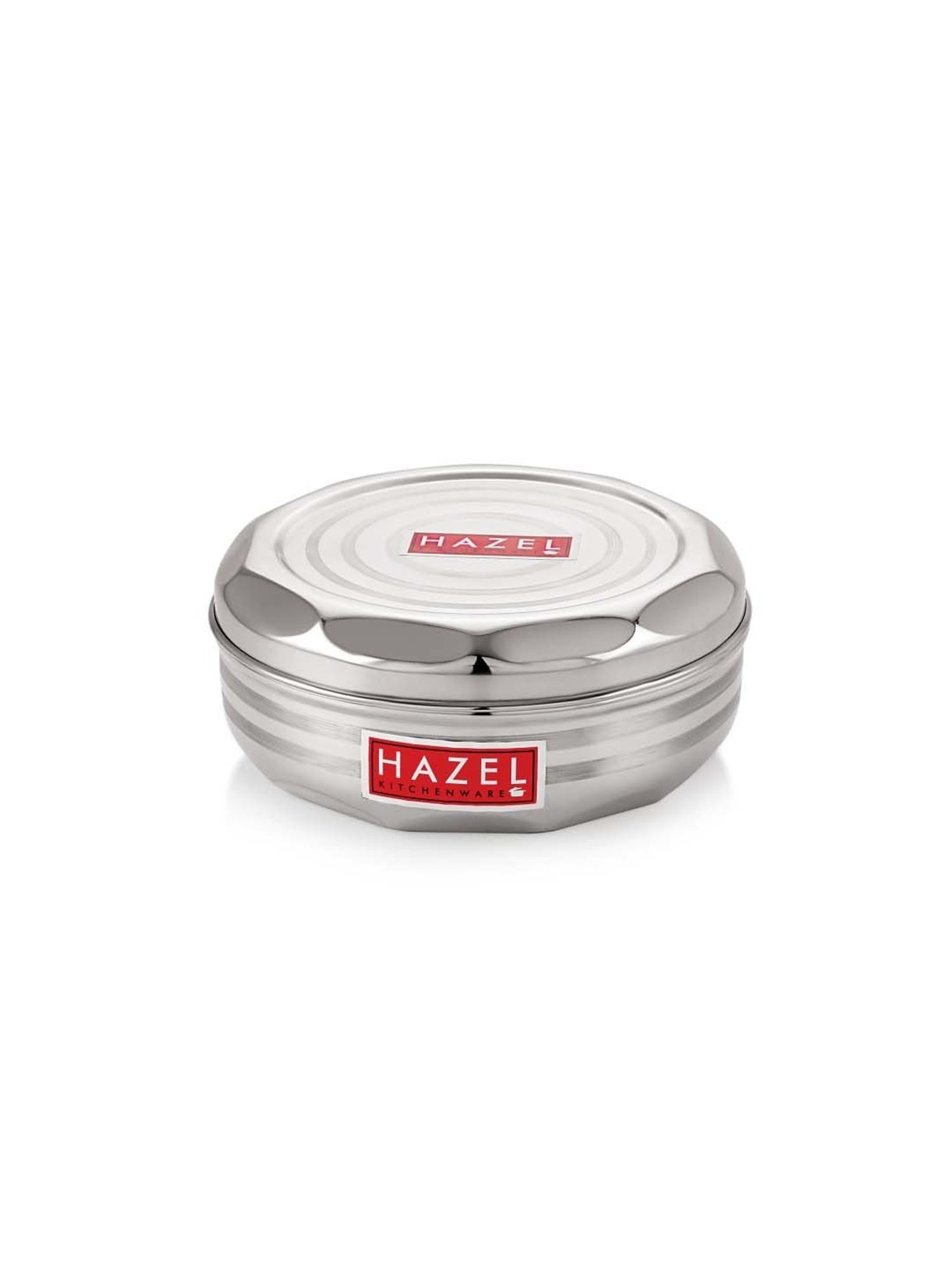 HAZEL Silver Stainless Steel 18.5 cm Kitchen Storage Container Masala Box