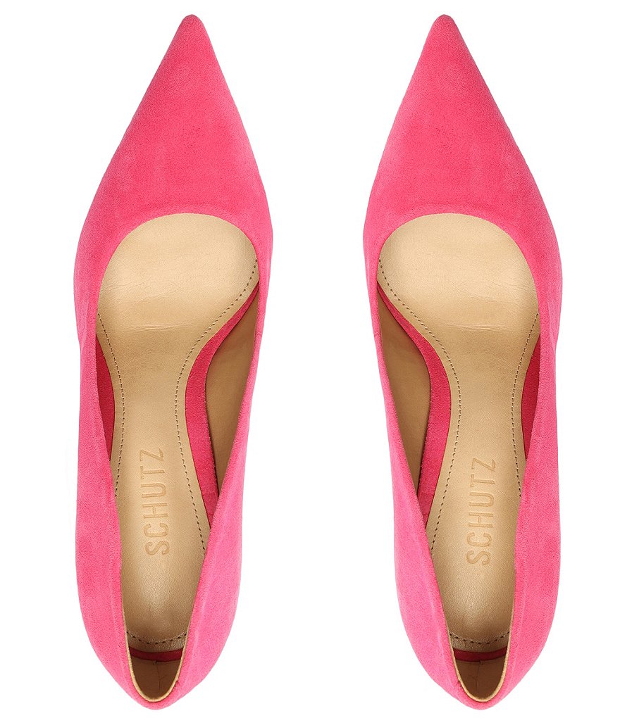 Schutz Lou Suede Pointed Toe Pumps