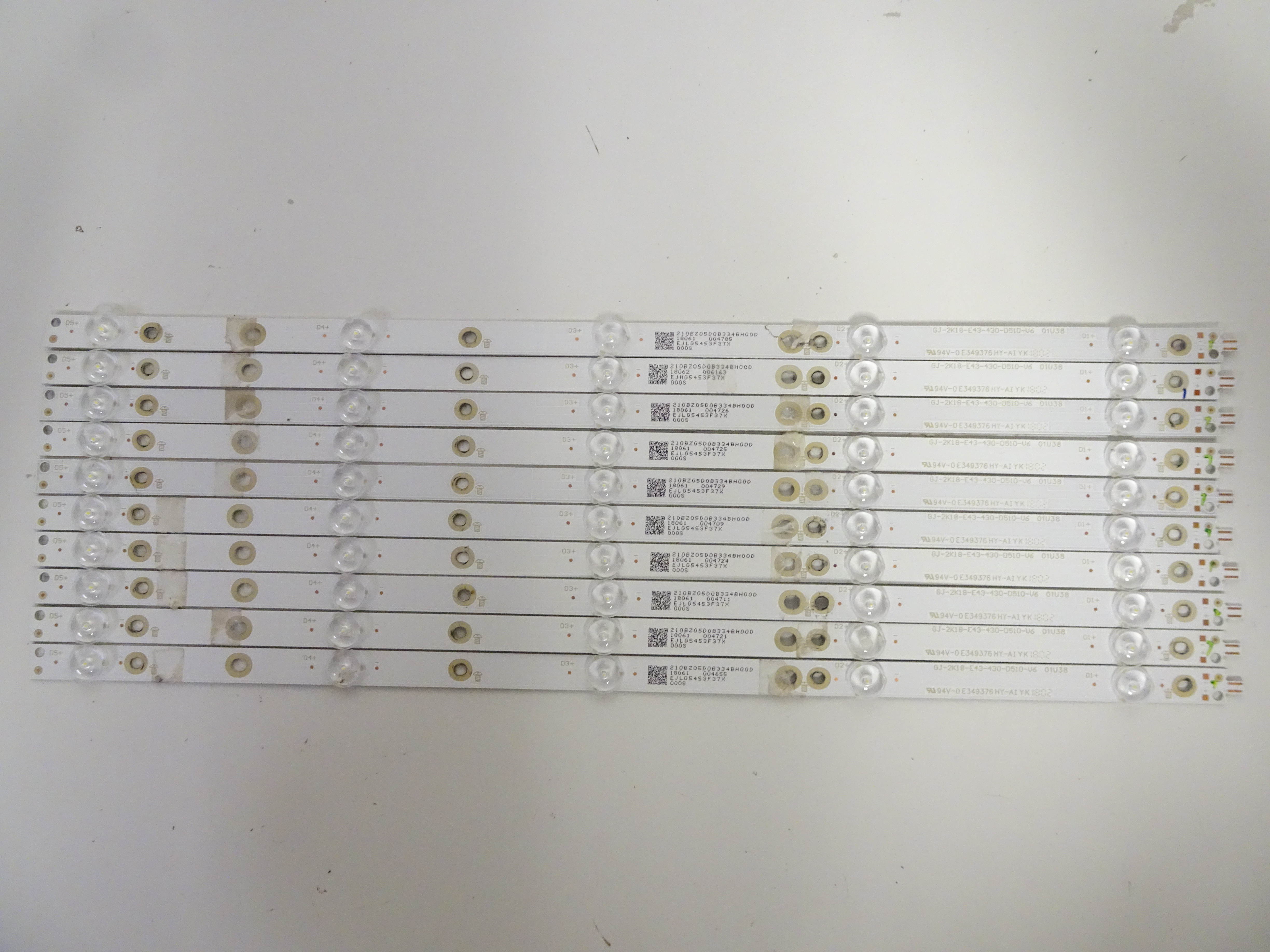 Vizio E43-F1 LED Backlight Strip Set (10) GJ-2K18-E43-430-D510-V6