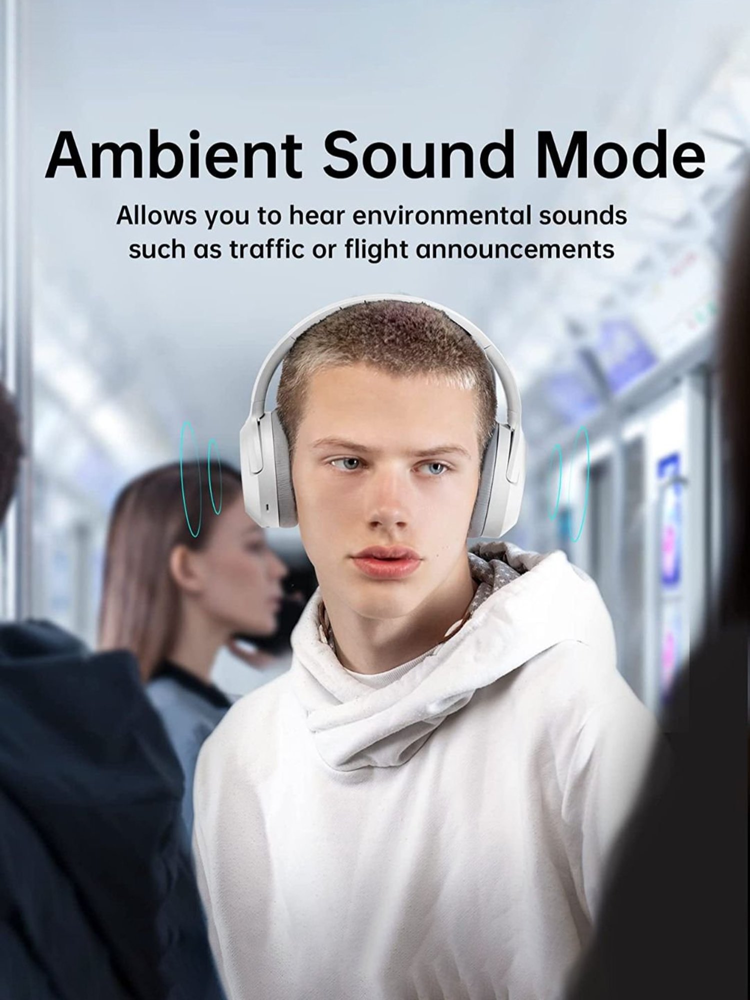 Edifier W820NB Active Noise Cancelling Bluetooth Stereo Headphones (White)