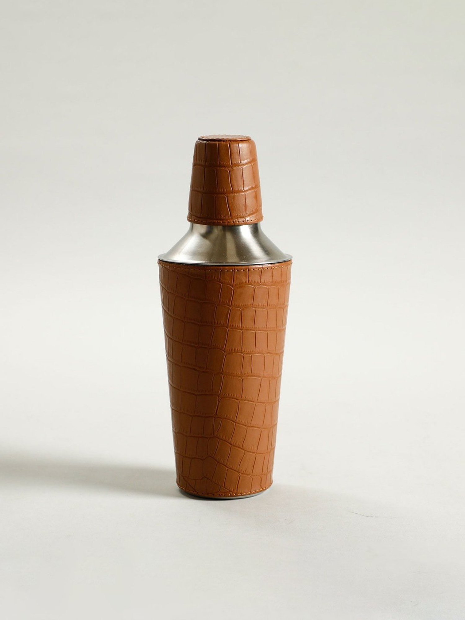 Home4U Animal Print Tan Stainless Steel Cocktail Shaker With Sheath