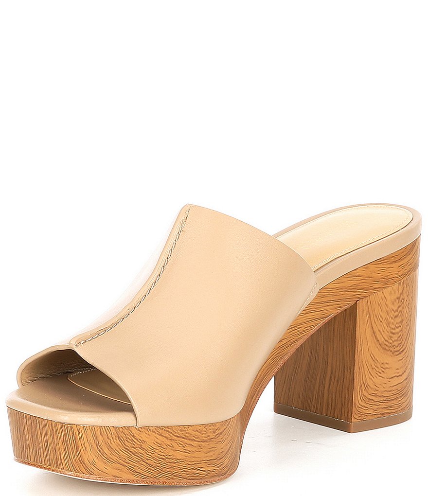 MICHAEL Michael Kors Aldrich Leather Block Heel Mules