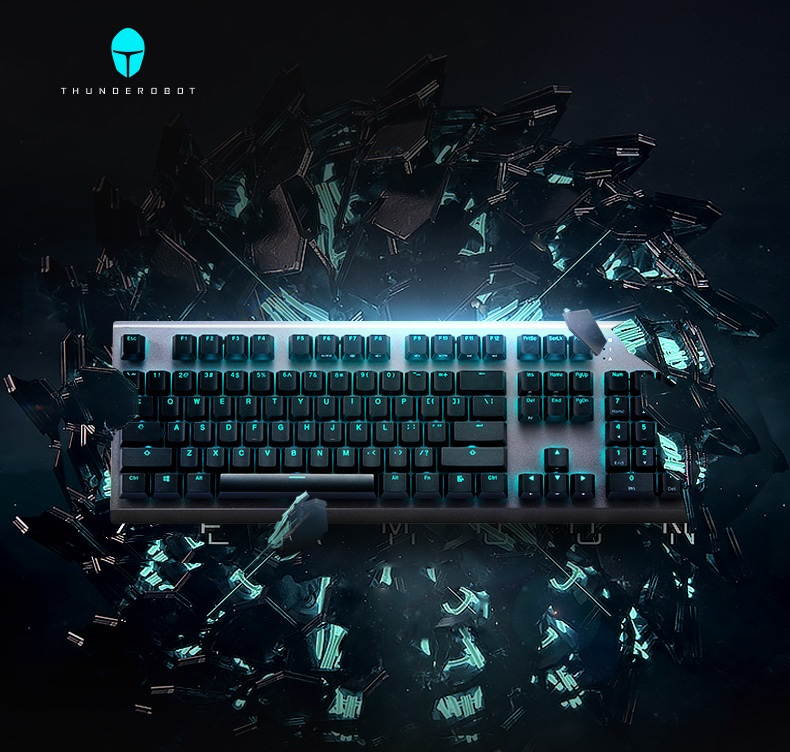 ThundeRobot KG5104 Mechanical Cherry MX Gaming Keyboard, Programmable Brown Switch Wired Keyboard for Gaming with 104 Keys Full Anti-ghosting Keyboard for Windows/iOS, Ideal for Game or Work