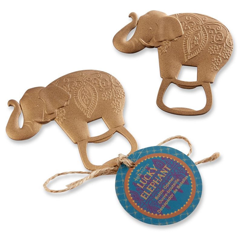 12ct Lucky Golden Elephant Bottle Opener