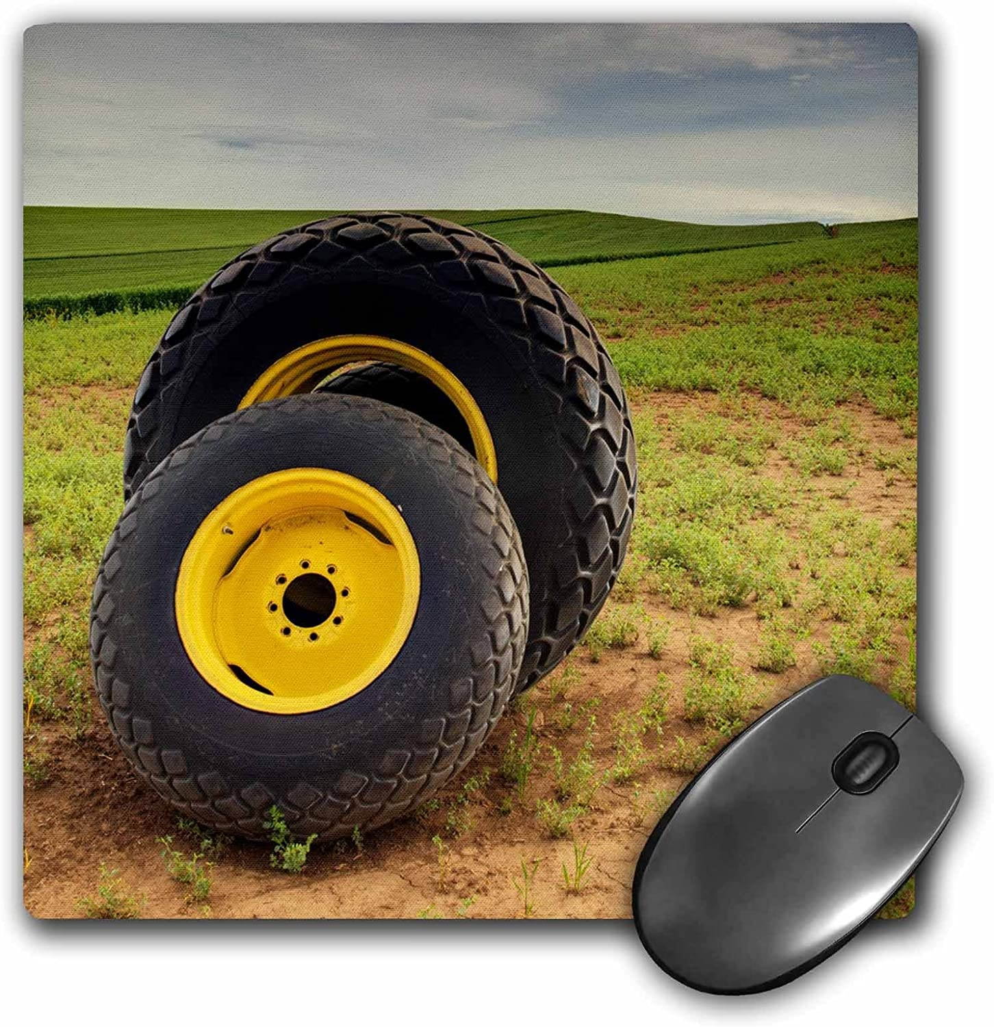 3D Rose"USA Washington Palouse. Extra Combine Tires and Wheels." Matte Finish Mouse Pad - 8 x 8" - mp_208466_1