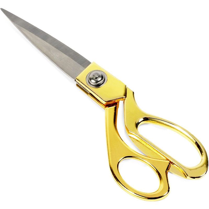 Juvale Stainless Steel Professional 10.3" Heavy Duty Sewing Scissors for DIY Craft Projects, Gold