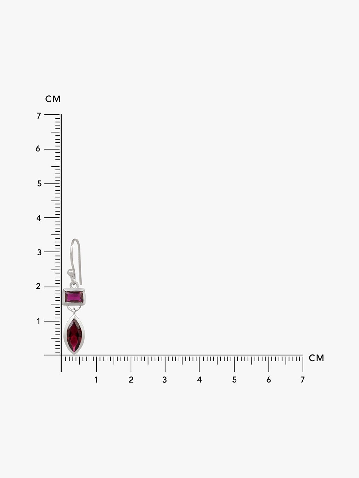 March by FableStreet Red Zircon 92.5 Sterling Silver Slide-On Earrings for Women