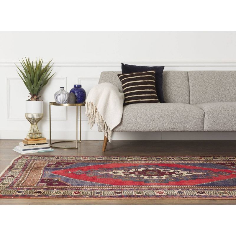 4'1"x7'2" Vintage One-of-a-Kind Kasjen Rug Red - Revival Rugs